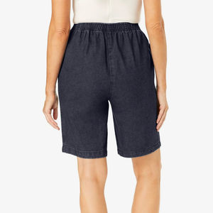 2025 nouveauté personnalisé haute qualité 100% coton couleur unie femmes Denim Shorts avec Style droit, Shorts pour femmes - Product Image 2