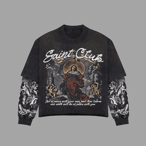 Camiseta gráfica personalizada Y2K Top 250 GSM algodón pesado Boxy doble capa camisetas de manga larga para hombres 100% algodón - Product Image 2