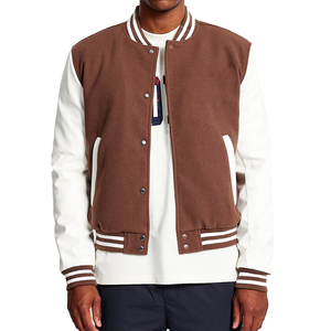 Best Wholesale Price Customized Logo Winter Men Varsity Jacket Stand Front Solid Pattern Breathable Quick Dry Comfortable Fit - Product Image 1