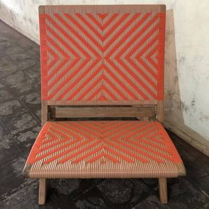 Silla de Descanso Plegable de Madera de Teca Natural, Asiento con Correa Trenzada Tejida a Mano, Silla de Descanso para Exteriores, Hotel, Escuela, Impermeable y Ecológica - Product Image 5