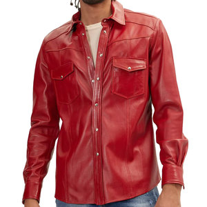 2025 Trending <b>Men's</b> Full-Sleeve Genuine Leather Anti-UV Breathable T-<b>shirt</b> Streetwear Style Top for <b>Parties</b> or Casual Wear - Product Image 5