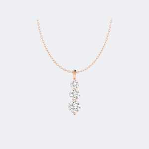 Collar solitario con diamantes redondos engastados en punta de 3.00 quilates - Product Image 3