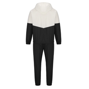 Ensemble pantalon de survêtement à capuche et à manches longues personnalisé pour hommes de grande taille couleurs unies blanc et bleu 100% coton imprimé BD - Product Image 6