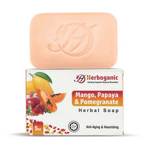 Mezcla de frutas Jabón de hierbas Mango, papaya y Granada para una piel brillante y suave - Product Image 1