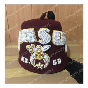 Fez Shriner <b>Hat</b> With Bullion and Rhinestone With Tassel <b>Holder</b>,shriner Regalia <b>Hat</b> Turkish <b>Hat</b> - Product Image 5
