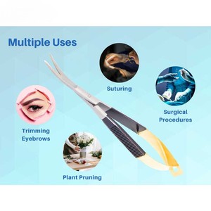Ciseaux à ressort en acier inoxydable de haute qualité, 3 couleurs différentes, droits et courbés, avec pointe de lame tranchante pour outils de beauté des ongles - Product Image 6