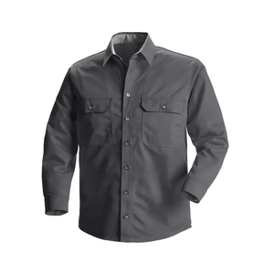 Ropa DE TRABAJO Trabajo de soldadura de seguridad Camisa de manga completa Venta de color gris sólido personalizado Camisa de seguridad de fabricación a granel personalizada de la mejor calidad - Product Image 1