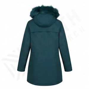Customized Color Winter Fur Women's <b>Long</b> Wool Parka Jacket <b>Sleeve</b> Wear Coat <b>Thermal</b> Warm Fashion Insulated Stylish Outerwear - Product Image 2