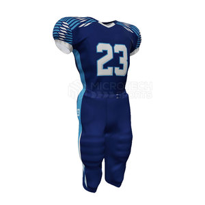 "Uniformes de fútbol americano de alta calidad para hombres, Conjunto de jersey y pantalón de manga corta, patrón de número impreso de poliéster para adultos" - Product Image 2