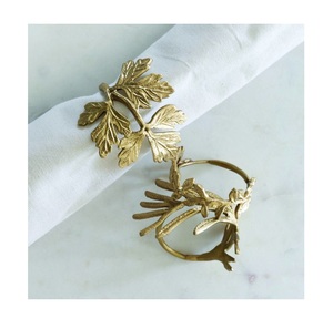 Anillo para Servilletas de Metal Pulido en Oro Antiguo, Estilo Americano, Ecológico, Decoración de Mesa para Bodas, Venta al Por Mayor - Product Image 1