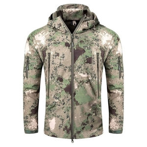 Chaqueta de Caza Táctica Impermeable con Camuflaje para Hombre, Chaqueta de Softshell para Exteriores, Cortavientos, con Capucha de Forro Polar, para Senderismo y Pesca - Product Image 4