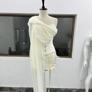 Wholesale Breathable Silk Corset Dress with Chiffon Flyer Elegant Partywear OEM Custom Silk Dresses Firm Control Thin Satin - Product Image 2