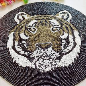 Handmade Luxury <b>Beaded</b> Charger for Dining Unique Holiday Decor; for Housewarming <b>Beaded</b> <b>Placemat</b> - Product Image 3