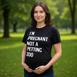 Camiseta I'm Pregnant Not A Petting Zoo, color negro, unisex, talla para adultos S M L XL XXL - Product Image 3