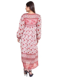 ชุดเดรสลำลองสำหรับผู้หญิงคอวีมีกระดุมแขนสั้นหรือยาวซักได้ - Product Image 4