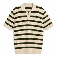 Nouveau Pull en Acrylique Tricoté Personnalisé pour Homme 2026, Rayé, Anti-Boulochage, Calibre 7GG, OEM ODM, Couleur et Motif Personnalisables, Manches Courtes