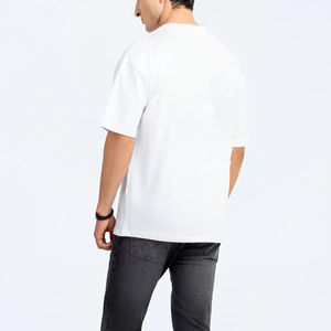 Camiseta extragrande de lujo de algodón pesado de alta calidad 100% Ringer para hombre con logotipo impreso personalizado Square Fit camisetas para hombre - Product Image 3