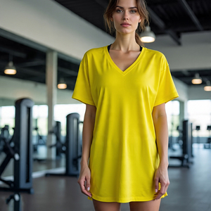 Camiseta de gran tamaño para correr, camiseta de entrenamiento con hombros caídos de alta calidad para mujer, ropa de gimnasio para mujer, Camiseta holgada para mujer - Product Image 1