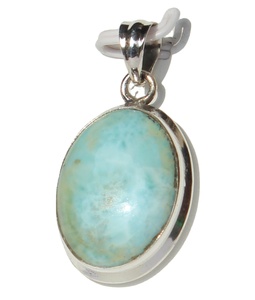 Venta caliente 925 plata esterlina Larimar colgante collar hecho a mano estilo bohemio joyería de piedras preciosas para ajuste de bisel Unisex - Product Image 3