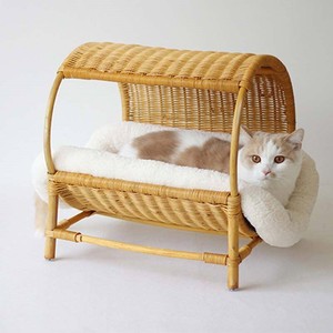 Cesta de cama para mascotas de ratán de alta calidad con Diseño de cilindro creativo, muebles para gatos, nido tejido para el hogar para gatos - Product Image 4
