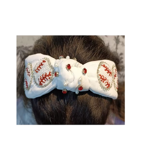 Hand Beaded Kids University Headband Beaded Fabric <b>Accessory</b> Gameday Spirit Style for Tigers - Product Image 5