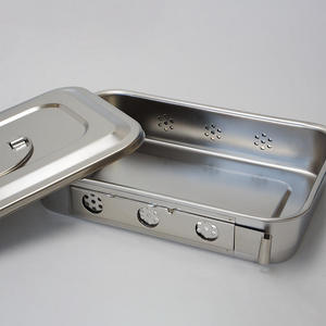 Plateau d'instrument médical Boîte de panier Boîte d'instrument chirurgical de désinfection en acier inoxydable 304 Plateau de stérilisation avec trous de couverture - Product Image 4