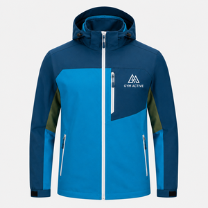 Men's Winter Outdoor Breathable Softshell <b>Jacket</b> <b>Waterproof</b> Windproof Hooded Hiking Lightweight Sports Polyester/Cotton - Product Image 1
