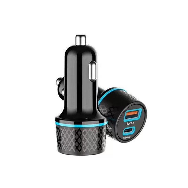 Metal PD QC3.0 38W PPS USB a Type C Fast Charging Laptop Mobile Cell Phone Car Charger for Iphone15 Android