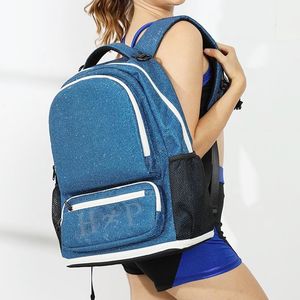 Sparkle Blue Cheerleading Backpack Custom Logo <b>Glitter</b> Backpacks for Girls Large Capacity Dance & Cheer Custom Colors sports <b>Bag</b> - Product Image 2