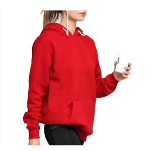 Offres Spéciales femmes couleur unie à capuche 300g poids pull ample sweat col Double couche imprimé décontracté pour l'hiver - Product Image 2