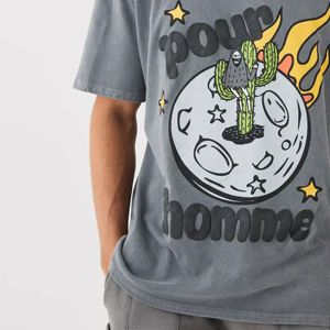 Camiseta gráfica Streetwear Hip Hop peso pesado estampado mixto emoción de lujo Casual tejido 100% algodón hombres frente secado rápido - Product Image 5