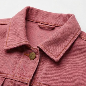 Chaqueta Vaquera Personalizada para Hombre, Otoño Invierno, Color Sólido Personalizable, Logotipo Frontal Informal, Ropa Exterior de Moda de Marca Privada de Alta Calidad - Product Image 4