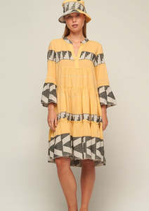 Vestido de algodón con estampado para mujer, ropa informal, Estilo Vintage, precio al por mayor - Product Image 6