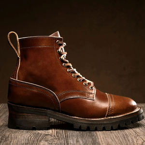 รองเท้าบูทหนังสีโลโก้ขนาดของคุณรองเท้าบูทหนังดีไซน์ตามสั่ง - Product Image 3