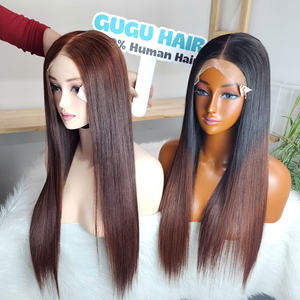 <b>Ombre</b> Transparent Lace Front <b>Wigs</b> 100% Unprocessed Virgin Vietnamese Straight Human 13x4 Lace Frontal <b>Wig</b> Pre-Plucked Braiding - Product Image 3