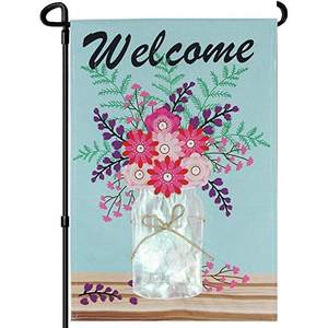 Pack of 2 <b>Garden</b> <b>Flag</b>, Welcome Home Banner, Double Sided Mason Jar Linen <b>Flags</b> For Outdoor, Home , Yard ,Decoration12.5 x 18 - Product Image 5