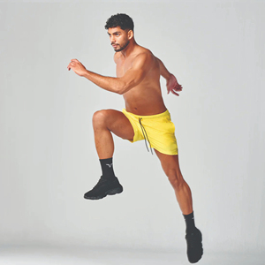 Customized Color Yellow Essential 5 Inch Shorts with Contour Side Panels and Inner <b>Mesh</b> <b>Pants</b> - Product Image 6