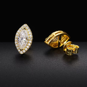 New Design Moissanite Evil Eye Stud <b>Earrings</b> for Women & <b>Men</b> Iced Out 925 Sterling <b>Silver</b> Eye Ear Stud Party Hip Hop Jewelry - Product Image 1