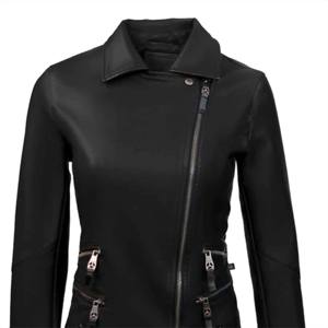 Premium Women's Slim Fit Black PU Leather Biker <b>Jacket</b> Asymmetrical Zip Moto Punk Streetwear Outerwear Fashion Coat Plus Size - Product Image 1