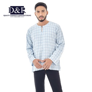 Camisa de Kurta de algodón OEM para hombre, ropa islámica tradicional de manga larga de corte holgado, transpirable y de longitud media para musulmanes - Product Image 5
