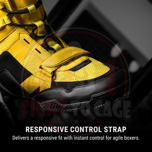 New Trendy Adult Wear Best Supplier OEM Service Yellow <b>Black</b> Contrast Color Breathable Lightweight High Ankle Boxing Shoes - Product Image 4