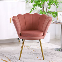 YIBO Fauteuil de loisir moderne en velours pour salon et chambre à coucher Pieds en métal doré pour restaurants hôtels et villas