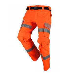 Pantalones de Trabajo de Alta Visibilidad para Invierno, Pantalones de Trabajo de Poliéster para Hombre, Reflectantes, con Múltiples Bolsillos, Impermeables - Product Image 1