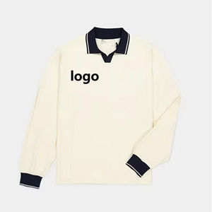 Fábrica de logotipo personalizado bordado Jacquard Rugby suéter hombres Casual rayas de punto Polo fútbol - Product Image 1