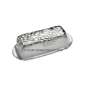 Plat à beurre en métal fini or rose élégant et élégant avec parfait pour la décoration de cuisine de ferme moderne utilisation quotidienne du petit-déjeuner - Product Image 6