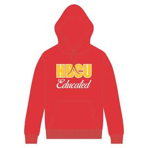 HBCU Educated Bright <b>Red</b> Pullover <b>Hoodie</b> Chenille Embroidery Greek Sorority Divine Nine Collegiate Pride Logo Fashion <b>Hoodie</b> - Product Image 2