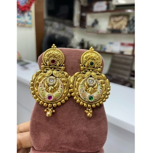 ต่างหู Jhumka แบบดั้งเดิมสำหรับงานแต่งงานต่างหูชุบทองทันสมัยสำหรับงานแต่งงาน - Product Image 1