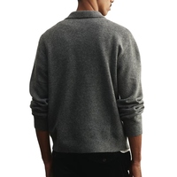 Pull en maille pour homme personnalisé en cachemire doux, col zippé, avec poche, chaud pour l'hiver, couleur unie, fermeture éclair, OEM