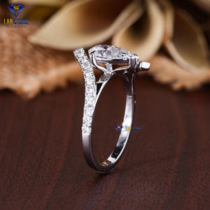 Anillo de oro blanco con diamantes tallados en PerA TDW 2,67 de Lab-Stone / Shine con un color de diamantes/ - Product Image 5