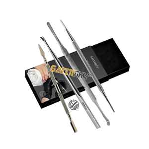 Kit de Podología de Acero Inoxidable, Herramientas de Manicura y Pedicura, Empujadores de Uñas Encarnadas de Doble Punta, Reutilizables - Product Image 1